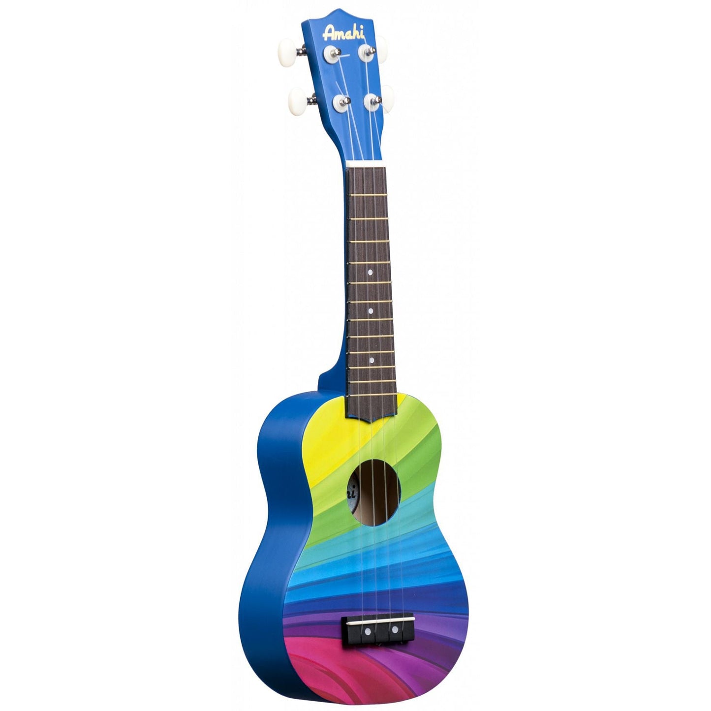 Amahi DDUK Tropical Series Soprano Ukulele With Bag-Rainbow Wave-Andy's Music