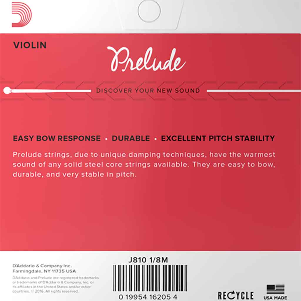 D'Addario Prelude Violin String Set, Medium Tension-Andy's Music