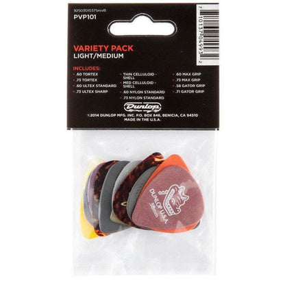 Dunlop Guitar Pick Variety Pack Light/Medium Gauge - 12 Pack PVP101-Andy's Music