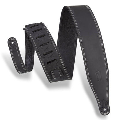 Levy's 2.5" Leather Guitar Strap M17BDS-Black-Andy's Music