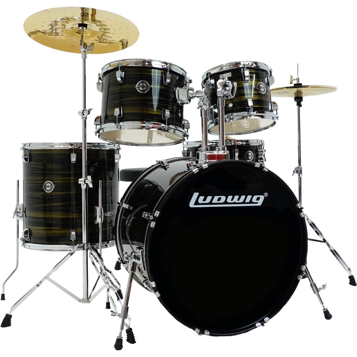 Ludwig Accent Drive Drum Set With Cymbals And Hardware-Bronze Swirl-Andy's Music