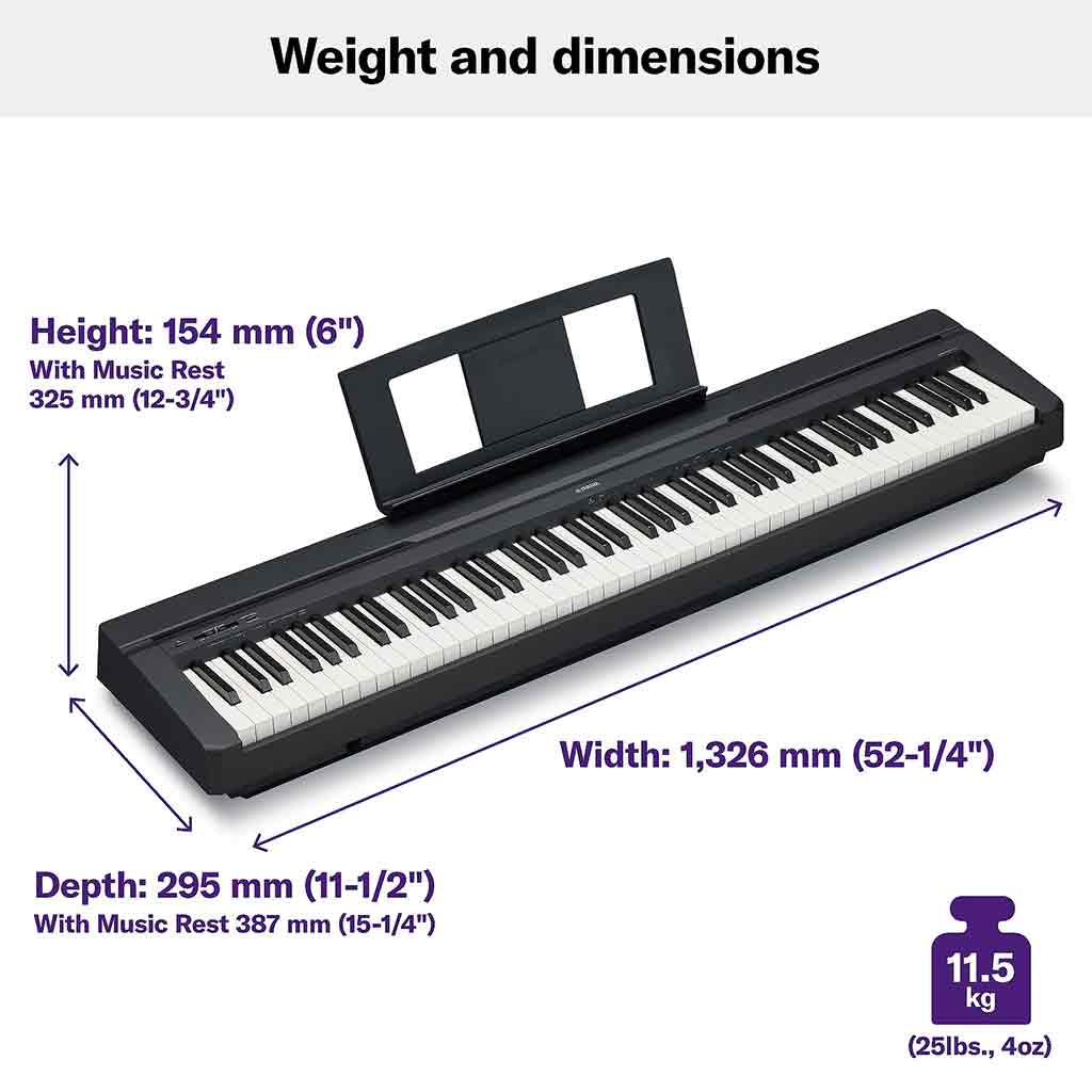 Yamaha P45B Digital Piano 88-Key Weighted Action-Andy's Music