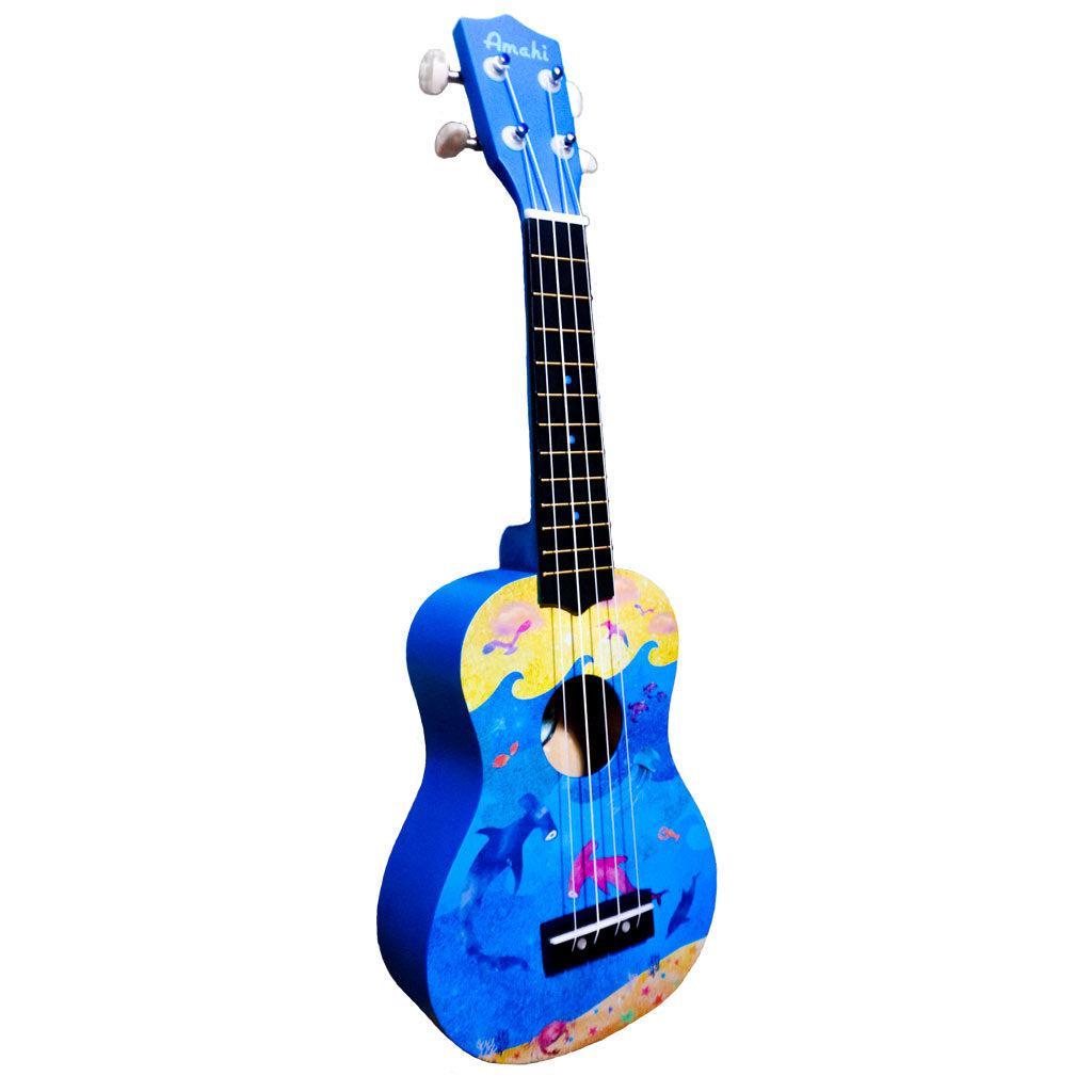 Amahi DDUK Tropical Series Soprano Ukulele With Bag-Under The Sea Design-Andy's Music