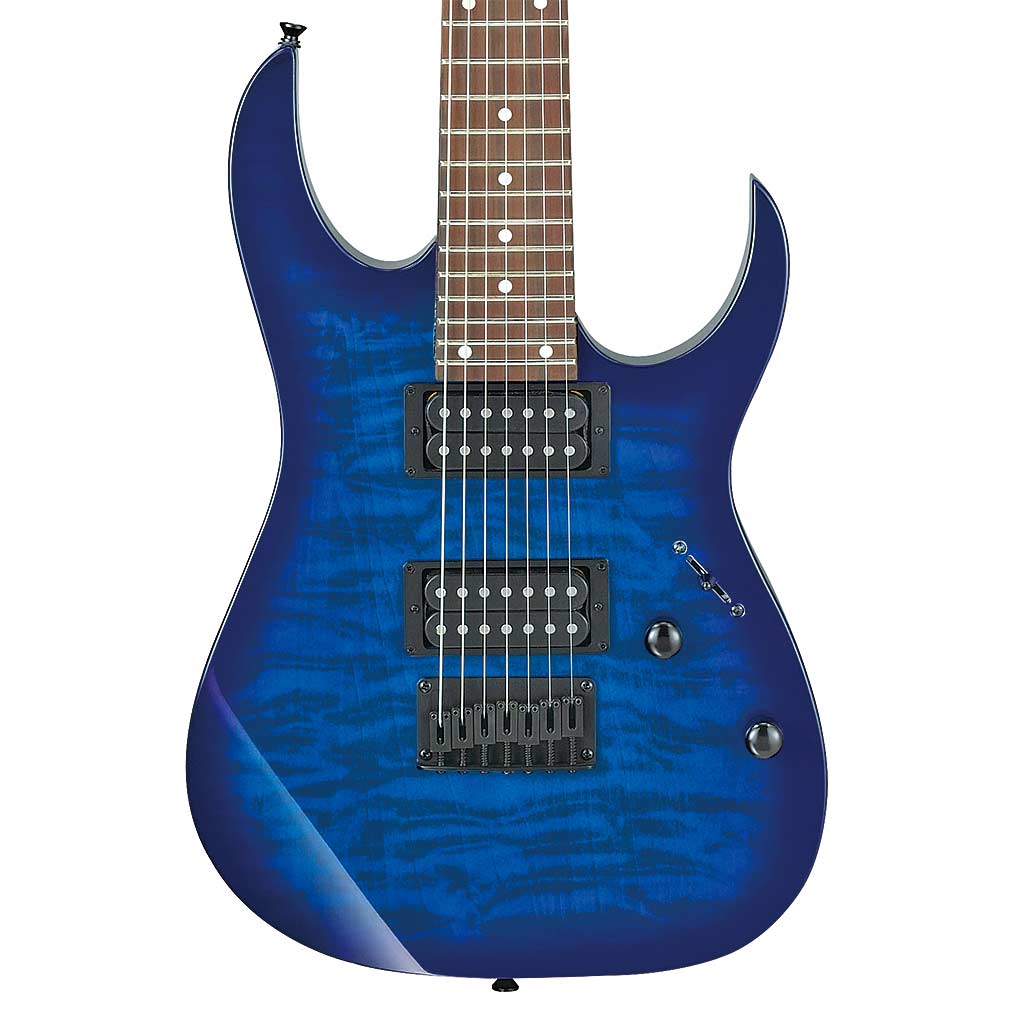 Ibanez GRG7221QATBB 7-String Guitar Transparent Blue Burst-Andy's Music