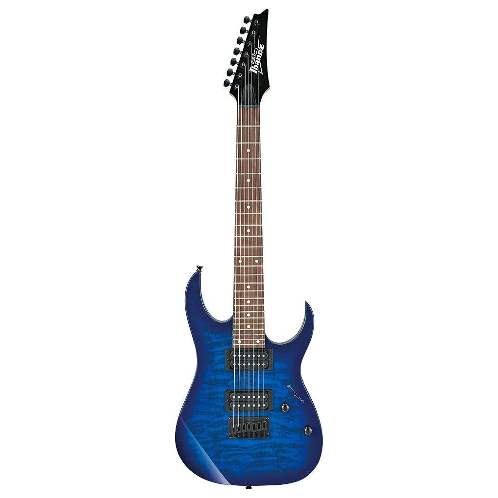 Ibanez GRG7221QATBB 7-String Guitar Transparent Blue Burst-Andy's Music